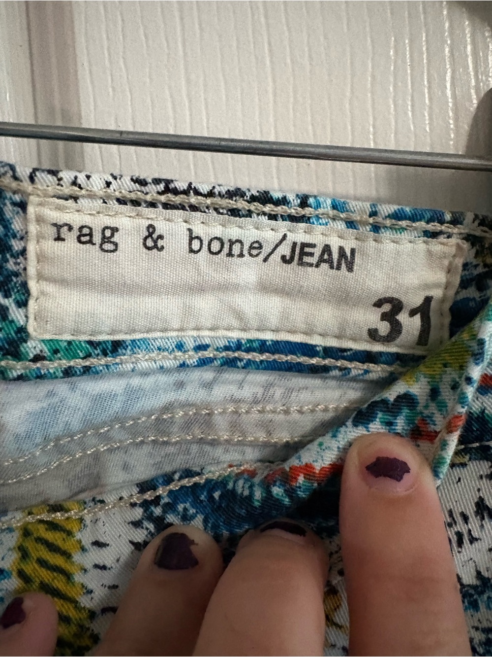 rag & bone/JEAN surf knit print Geometric Multicolor Stretch legging jeans 31 - Picture 4 of 8